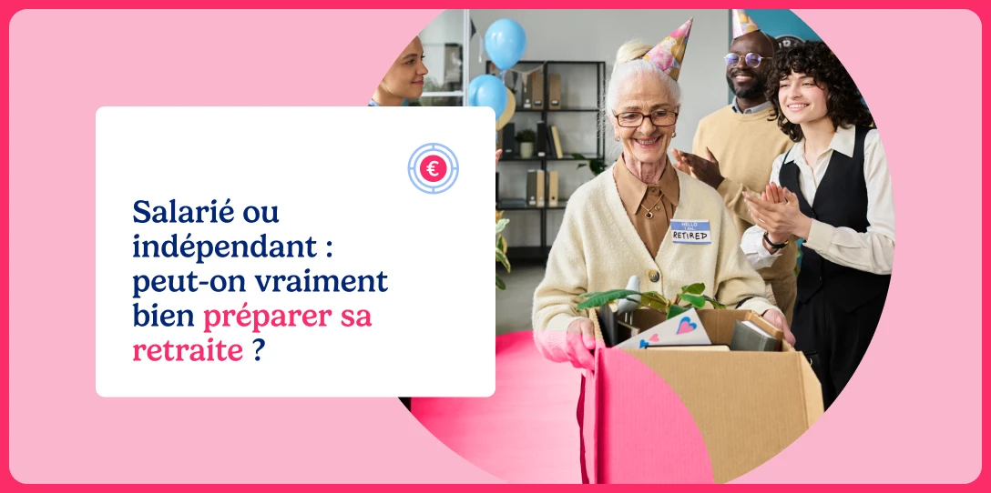 Une femme souriante part à la retraite, entourée de collègues qui la félicitent, illustrant la fin de carrière professionnelle.